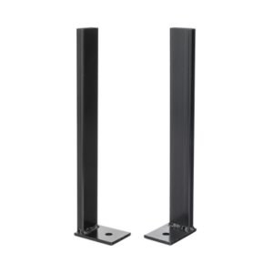 Pies Base para Escalera Tubular de 1.5" de Peralte y 12" de Ancho, Acabado con Pintura Epóxica Color Negro, Ideal para la Fijación de la Estructura al Suelo o Superficies de Apoyo