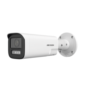 Bala IP 4 Megapíxel | Lente Mot. 2.8 a 12 mm | Dual Light (50 mts IR + 50 mts Luz Blanca) | ACUSENSE Lite | Audio de Dos Vías | Luz Intermitente y Alerta de Audio | Exterior IP67 | WDR 120 dB | PoE | Micro SD