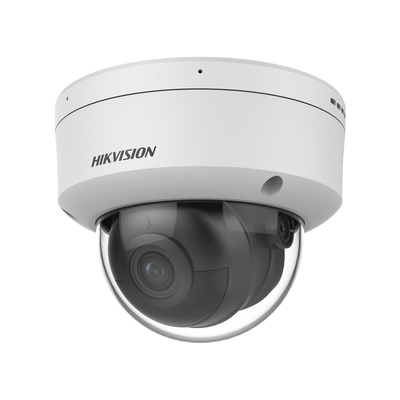 Cámara Domo IP | 6 Megapixel | Lente 2.8 mm | IR 40 m (131.2 ft) | WDR 120 dB | IP67 | IK10 | 4 Analíticos IA Seleccionables | PoE | Audio y Alarma I|O