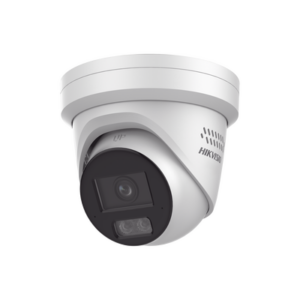 Cámara Turret IP | 4 Megapixel | Lente 2.8 mm | IR 40 m (131.2 ft) | Audio Bidireccional | Luz Estroboscópica | IP67 | PoE