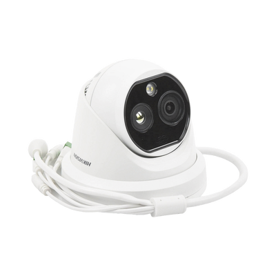 Turret IP Dual | Térmica 1.8 mm (160 x 120) | Óptico 2 mm (4 Megapixel) | Detección de Personas 53 mts | 15 mts IR | Exterior IP67 | PoE | Termométrica | Detección de Temperatura | Sirena y Luz | Micro SD 32 GB Incluida - Image 3