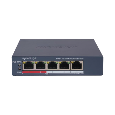 Switch PoE+ | Monitoreable | 4 Puertos 10|100 Mbps PoE+ | 1 Puerto 10|100 Mbps Uplink | Configuración Nube Hik-PartnerPro | Modo Extendido hasta 300 Metros | 45 W - Image 2