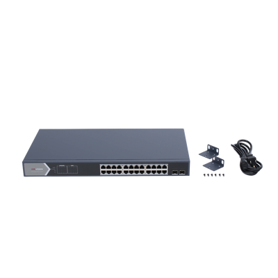 Switch Gigabit PoE+ | Administrable | 24 Puertos 1000 Mbps PoE+ | 2 Puertos SFP | Configuración Remota desde Hik-PartnerPro | PoE Extendido 250 Metros | 370 Watts - Image 4