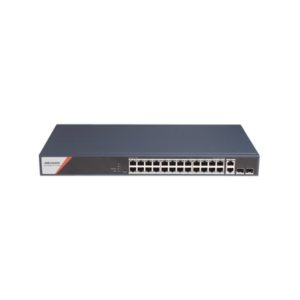 Switch Gigabit PoE+ | Industrial | Administrable | 24 Puertos 1000 Mbps PoE+ (4 Puertos PoE++ 90 W) | 2 Puertos 1000 Mbps de Uplink | 2 Puertos SFP | Configuración Nube Hik-PartnerPro | Modo Extendido hasta 300 Metros | 370 W
