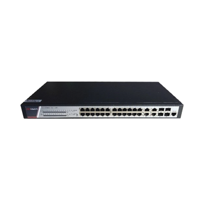 Switch Gigabit PoE+ | Administrable | 24 Puertos 1000 Mbps PoE+ | 4 Puertos 1000 Mbps + 4 Puertos SFP de Uplink | 370 Watts | Soporta IGMP