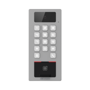 Terminal de Control de Acceso | Videoportero Multiapartamento Llamada a App | Teclado | Exterior Antivandálico IP65 & IK09 | Huella, Tarjeta, Código QR, PIN o App Hik-Connect | Cámara 2 MP compatible con NVRs