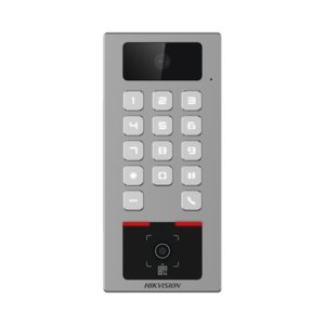 Teclado con Lector Físico de QRs para Exterior Antivandálico IP65 & IK09 con función de Videoportero Multiapartamento | Tarjeta, Código QR, PIN o App HikConnect | Cámara 2 MP compatible con NVRs | Soporta b