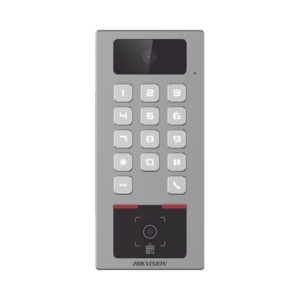 (PoE | 2 Relays) Teclado con Lector Físico de QRs para Exterior Antivandálico IP65 & IK09 con función de Videoportero Multiapartamento | Tarjeta, Código QR, PIN o App HikConnect | Cámara 2 MP compatible con NVRs |