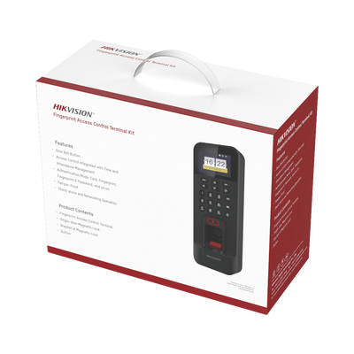 Kit de Control de Acceso TODO INCLUIDO con Lector de Huellas y Tarjetas | 3,000 Huellas | Compatible con App Hik-Connect | Incluye Electroimán Botón de Salida y Montajes Z y L para imán (DS-K1T804) - Image 2