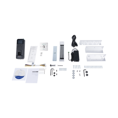 Kit de Control de Acceso TODO INCLUIDO con Lector de Huellas y Tarjetas | 3,000 Huellas | Compatible con App Hik-Connect | Incluye Electroimán Botón de Salida y Montajes Z y L para imán (DS-K1T804) - Image 4