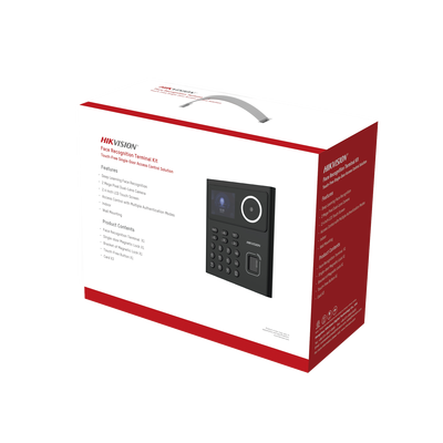 Kit WiFi de Control de Acceso Lite TODO INCLUIDO con Lector de Rostros, Tarjetas y Huellas | 500 Rostros | Compatible con App HIKConnect | Incluye Electroimán Botón de Salida y Montajes Z y L para imán | HIK-IA