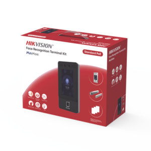 Kit Terminal Reconocimiento Facial | 1500 Rostros + 3000 Huellas + 3000 Tarjetas | Pantalla Táctil 4.3" | 2 MP Gran Angular | PoE + | Alimentación Cerradura | IP65 | Wi-Fi + Audio Bidireccional | Reconocimiento con Mascarilla