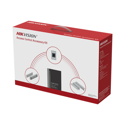 Kit HIKVISION para para Control de Acceso | Fuente 12 Vcd 2 A + Botón de Salida + Chapa Magnética 600 Lbs | Para Instalación de Control de Acceso Autónomo (Facial Min Moe, Teclados, Lectores de Huella, Etc...)
