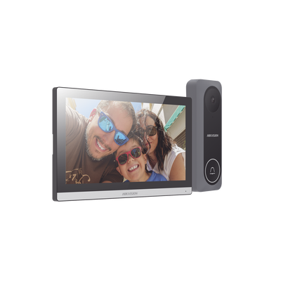 Kit de Videoportero Hibrido TurboHD con Pantalla LCD touch de 7" Wi-Fi | Frente de Calle para Exterior de Policarbonato | 720p (1 Megapíxel )130° de Visión (Gran Angular) | Llamada a App Hik-Connect - Image 2