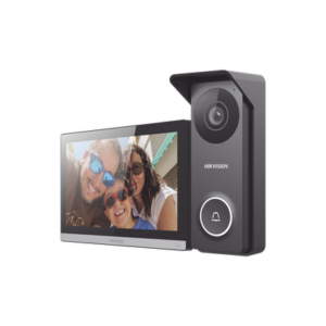 Kit de Videoportero Hibrido TurboHD con Pantalla LCD touch de 7" Wi-Fi | Frente de Calle para Exterior Metalico | 720p (1 Megapíxel )117° de Visión (Gran Angular) | Llamada a App Hik-Connect