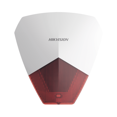 Sirena Estrobo Cableada Hikvision DS-PS1-R | 105 dB | LED Rojo | IP54 | 12V CC | Compatible con Paneles de Alarma