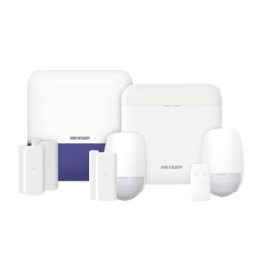 (AX PRO) KIT de Alarma AX PRO con GSM (3G|4G) | Incluye: 1 Hub con bateria de respaldo | 2 Sensores PIR | 3 Contactos Magnéticos mini | 1 Control Remoto | 1 Sirena Inalambrica Exterior | WiFi | Compatible con Hik-Connect P2P