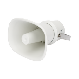 Bocina (Altavoz IP ) | Tipo Trompeta | 25 Watts | No requiere amplificador | 24VCD | Exterior IP67 | Metal | Entrada de alarma | Voceo en tiempo real | Calendarización de audios | Síntesis de Voz (TTS)