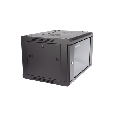 Gabinete para Montaje en Pared - Piso | Puerta de Cristal Templado | Cuerpo Fijo | 6 Unidades de Rack | 19" | Fabricado en Acero - Image 3