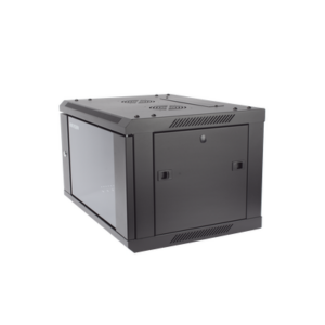 Gabinete para Montaje en Pared - Piso | Puerta de Cristal Templado | Cuerpo Fijo | 6 Unidades de Rack | 19" | Fabricado en Acero