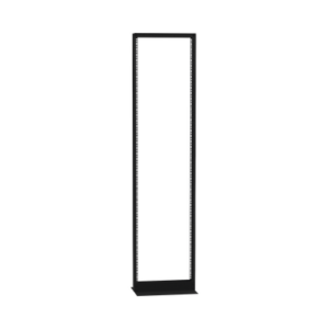 Rack de 2 Postes (Doble Perforación), Estándar 19", 45 Unidades, Fabricado en Acero, Base "L" para Anclar a Piso.