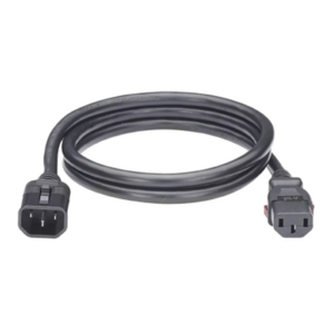 Cable de Alimentación con Bloqueo de Seguridad | IEC C14 a IEC C13 | 1.2 m (3.9 ft) | Doble W-Lock | Negro
