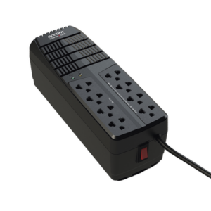Regulador de Voltaje 1000 VA-500 W | 4 Contactos con AVR | 4 Contactos con Supresor de Picos | Protección RJ11