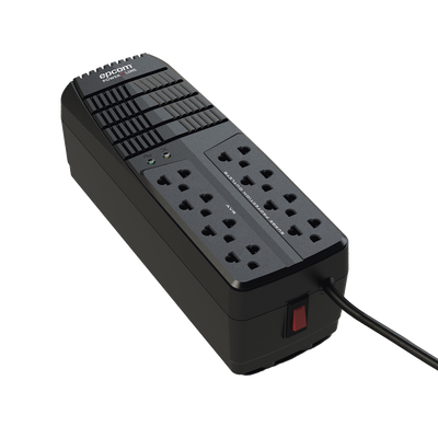 Regulador de Voltaje 1000 VA-500 W | 4 Contactos con AVR | 4 Contactos con Supresor de Picos | Protección RJ11