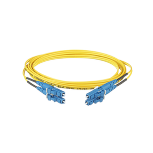 Jumper de Fibra Optica Monomodo 9|125 OS2, LC-LC Duplex, OFNR (Riser), Color Amarillo, 1 Metro (3.28 Pies)