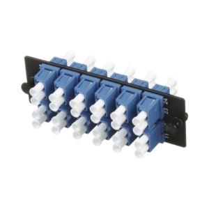 Placa Acopladora de Fibra Optica FAP, Con 12 Conectores LC Duplex (24 Fibras), Para Fibra Monomodo OS1|OS2, Color Azul