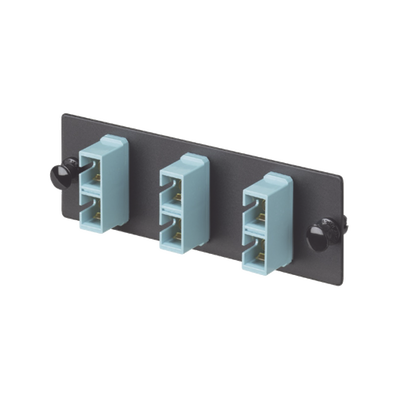 Placa Acopladora de Fibra Óptica | 6 Fibras | SC Duplex | OM3-OM4 | Aqua