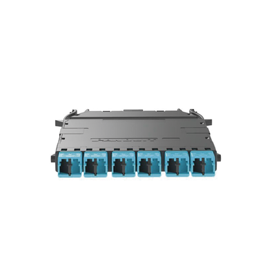 Cassette HD Flex Para 12 Fibras Multimodo OM4, de MPO a 6 Conectores LC Duplex, Color Aqua - Image 2