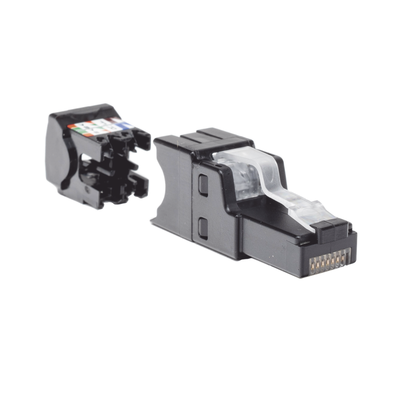Plug RJ45 UTP, Instalación Recta, Terminación en Campo Certificable, Compatible con Cat5e, Cat6 y Cat6A, Color Negro - Image 2