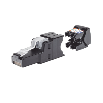 Plug RJ45 UTP, Instalación Recta, Terminación en Campo Certificable, Compatible con Cat5e, Cat6 y Cat6A, Color Negro - Image 3