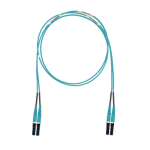Jumper de Fibra Optica Multimodo 50|125 OM3, LC-LC Duplex, LSZH (Cero Halógenos), Color Aqua, 1 Metro (3.28 Pies)