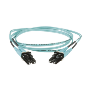Jumper de Fibra Optica Multimodo 50|125 OM3, LC-LC Duplex, OFNR (Riser), Color Aqua, 1 Metro (3.28 Pies)