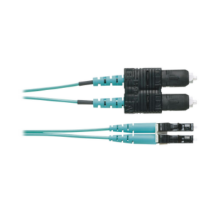 Jumper de Fibra Optica Multimodo 50|125 OM4, LC-SC Duplex, OFNR (Riser), Color Aqua, 1 Metro (3.28 Pies)