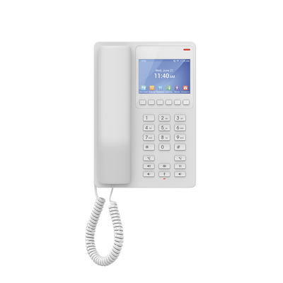 Teléfono IP Hotelero con pantalla LCD a color, 2 líneas SIP con 2 cuentas, codec Opus, IPV4|IPV6, color blanco, con gestión en la nube GDMS - Image 4