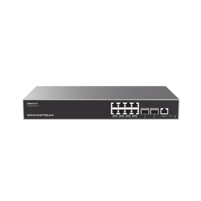 Switch Capa 3 PoE+ Administrable | 8 puertos 10|100|1000 Mbps + 2 Puertos SFP+ de 10 Gigabits | Hasta 120W | Compatible con GWN Cloud.