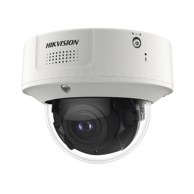 Domo IP 4 Megapixel | Lente Mot. 2.8 - 12 mm | 40 mts IR EXIR | IP67 | IK10 | H.265+ | Conteo de Personas por Detección de Rostro (Base de Datos) | WDR 140 dB | DeepinView | 2 Micrófonos Integrados