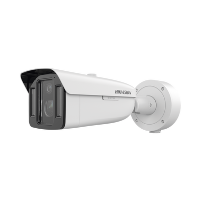 Cámara Bala IP Dual | 4 Megapixel (2 Lentes) | Lente Fijo 4 mm ColorVu + Lente Motorizado 5-20 mm DarkFighter X | Luz Dual IR y Blanca | IP67 | IK10 | WDR 140 dB | Reconocimiento Facial | ACUSENSE