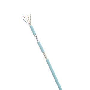 Bobina de Cable Blindado SF|UTP Categoría 6A, Uso Industrial con Resistencia al Aceite y Rayos UV, Multifilar 24|7 (Flexible), Color Azul Cerceta, Bobina de 305 Metros (1000 Pies)