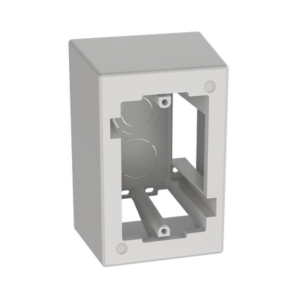 Caja de Pared Superficial | ABS | 133x88.5x69.8 mm | Salidas 1|2-3|4-1 in | Cinta Adhesiva | Blanco