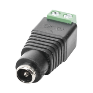 Adaptador Hembra Tipo Jack de 3.5 mm Polarizado de 12 Vcc | Terminales Tipo Tornillo | Polarizado (+|-) | Ideal para Cámaras de Video Vigilancia