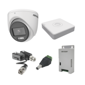 KIT COLORVU TURBOHD 1080pLite | DVR 4 Canales | 4 Cámaras Eyeball (exterior) | Transceptores | Conectores | Fuente de Poder Profesional