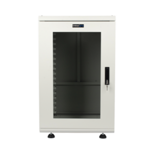 Gabinete Rackeable | 18 Unidades | 19 Pulgadas | Puerta de Cristal | Capacidad de Carga 750 Kg | Dimensiones 600x605x930 mm (23.6x23.8x36.6 in)