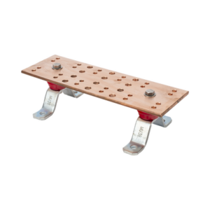 Barra Unión Telecom TMGB | 12 x 4 x 1|4 in | 100% Cobre | 12+24 Orificios | Aisladores Rojos | J-STD-607-A