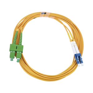 Jumper de Fibra Óptica Monomodo 9|125 LC|UPC-SC|APC, PVC, 2.0 mm, Dúplex, Amarillo, 3 Metros (9.84 Pies)