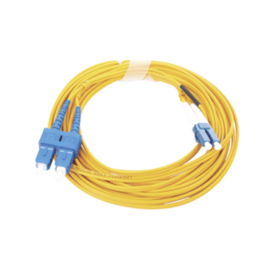 Jumper de Fibra Óptica Monomodo 9|125 LC|UPC-SC|UPC, PVC, 2.0 mm, Dúplex, Amarillo, 5 Metros (16.40 Pies)