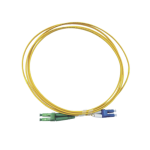 Jumper de Fibra Óptica Monomodo 9|125 LC|UPC-LC|APC, OFNR (Riser), 2.0 mm, Dúplex, Amarillo, 3 Metros (9.84 Pies)